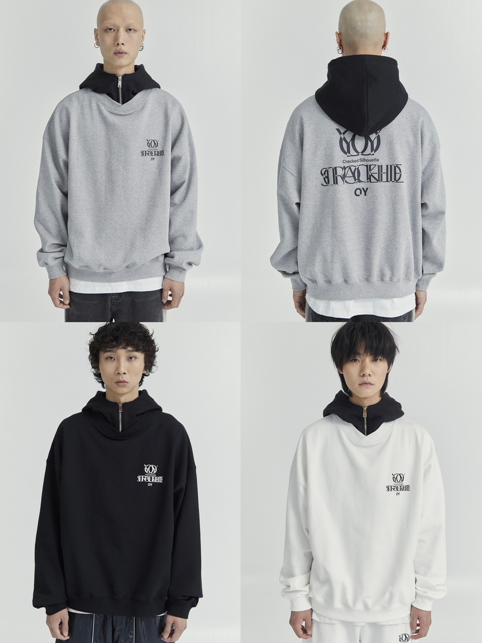 【OY】OVERLAY LOGO ZIPPER POLA HOODIE