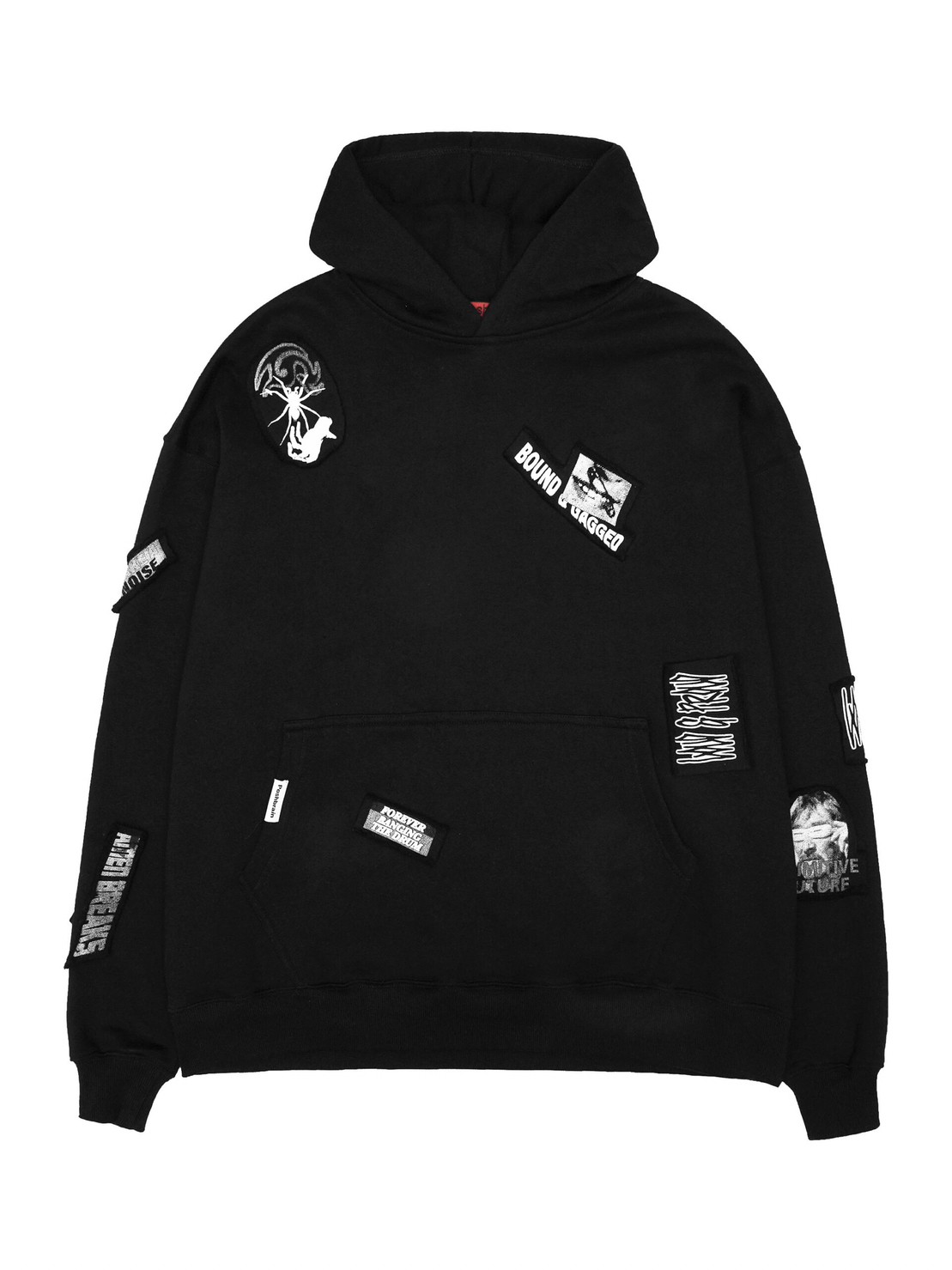 Poshbrain ブラックフーディー　パーカー Poshbrain ブラックフーディーパーカー