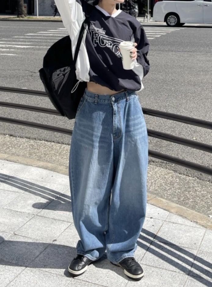 受注制【Chikashitsu +】oversized denim pants (2color) | OUR