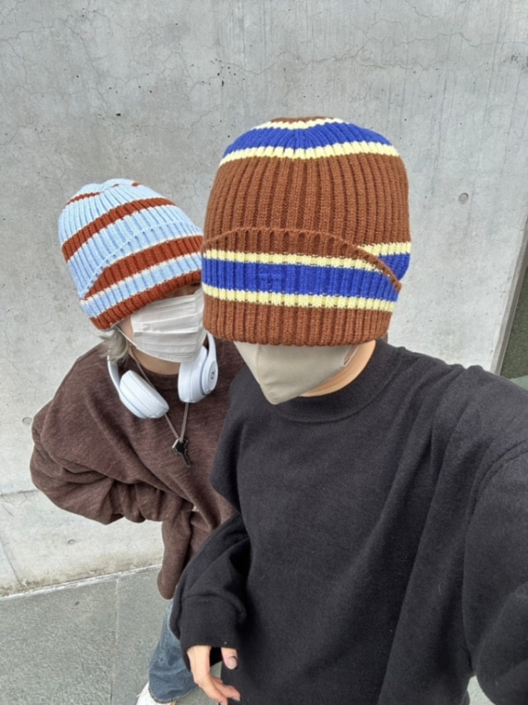 受注制【Chikashitsu +】border beanie (7color)