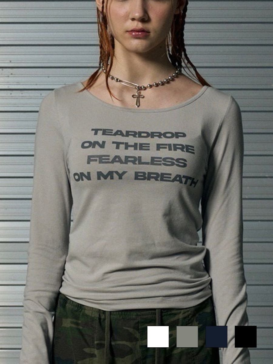 10/10再入荷【runningHIGH】LETTERING SLIM L/S TEE / 【ランニングハイ】レタリングスリム長袖Ｔシャツ