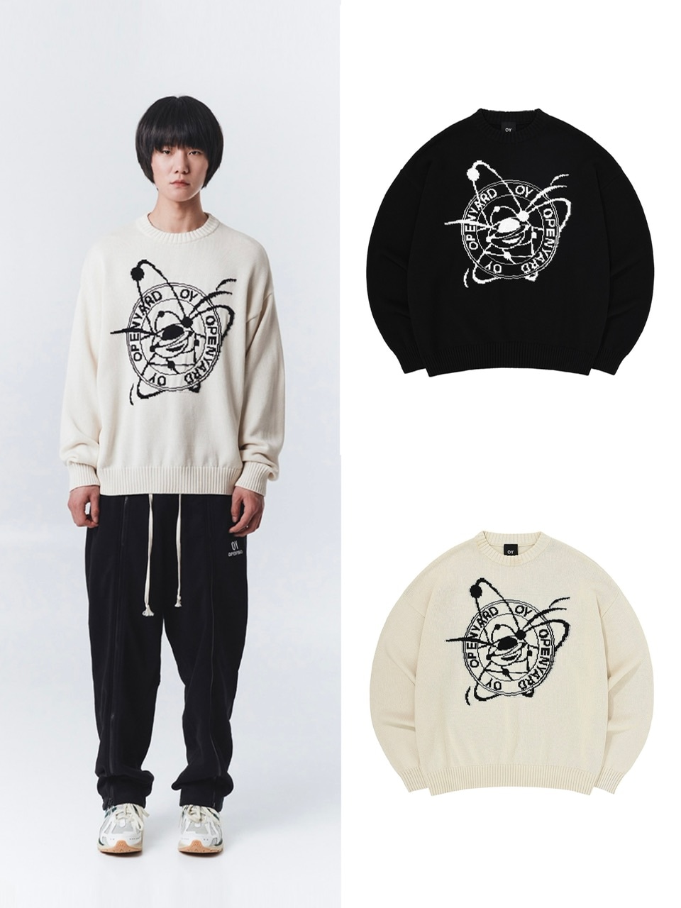 ★OY★KNIT LOGO CAP-BEIGE★正規品/韓国直送料込/ユニセックス セール】刺繍 ロゴ シンプル カラー豊富 バイカラー ユニ
