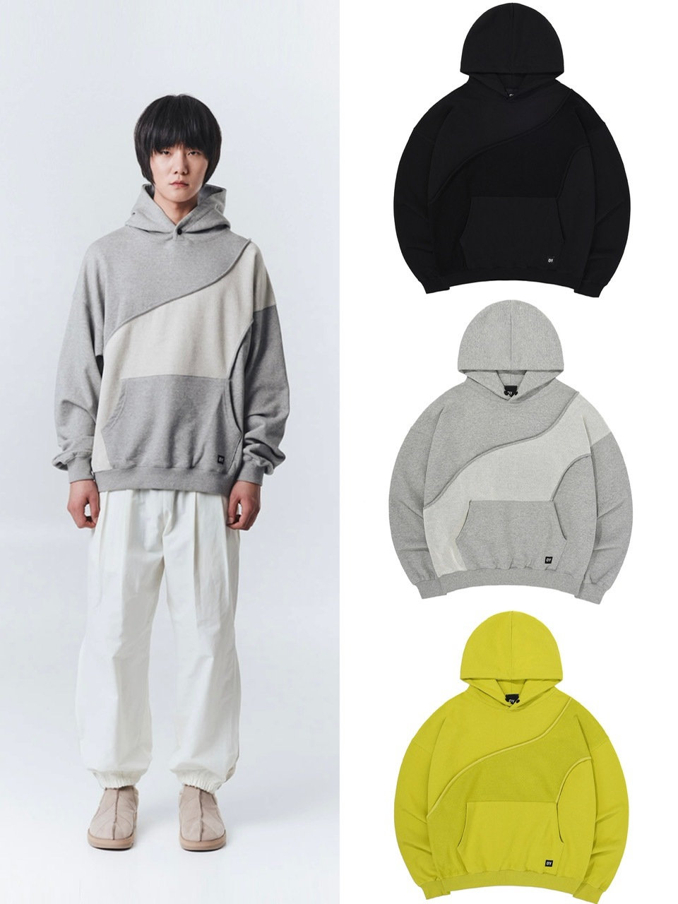 【OY】REVERSE TAPE LOGO HOODIE