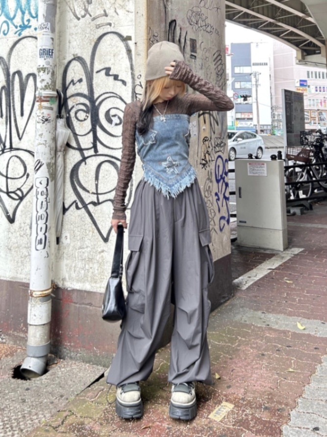【Never mind the XU】strap cargo pants 2 (3color)