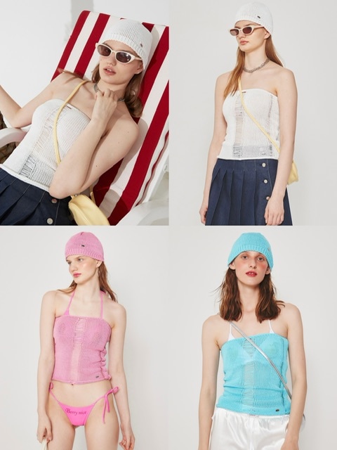 CRANK】METAL LOGO KNIT TUBE TOP / 【クランク】メタルロゴニット