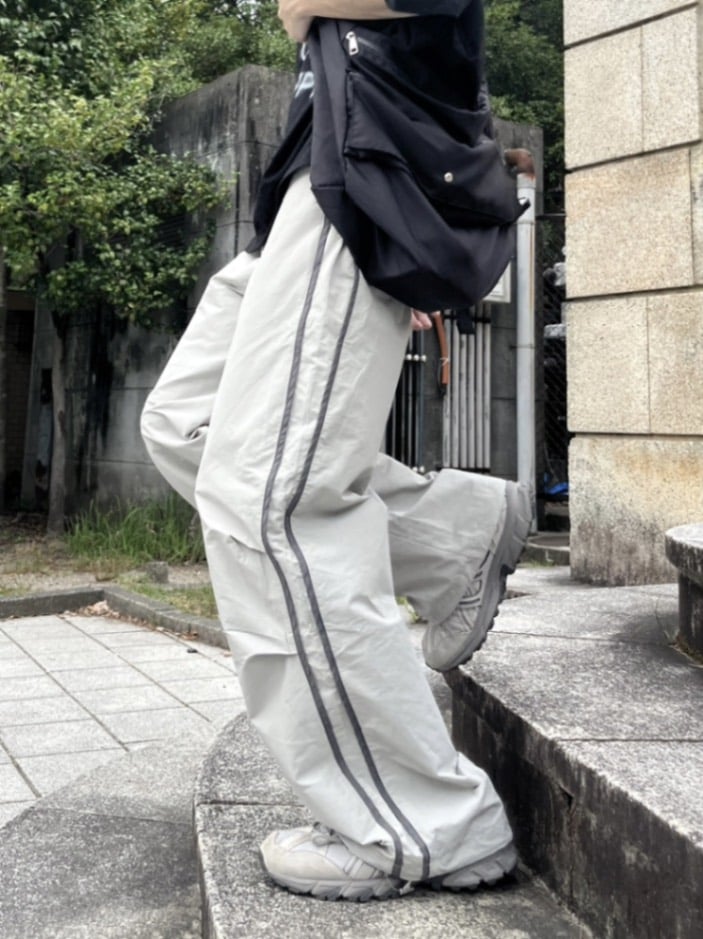 受注制【youll】nylon track wide pants (5color)