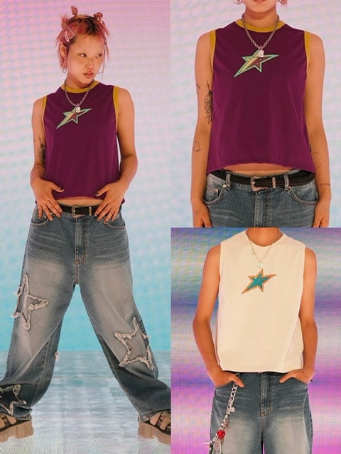 YOUTHBATH】YB color star sleeveless | OUR BRAND,YOUTHBATH