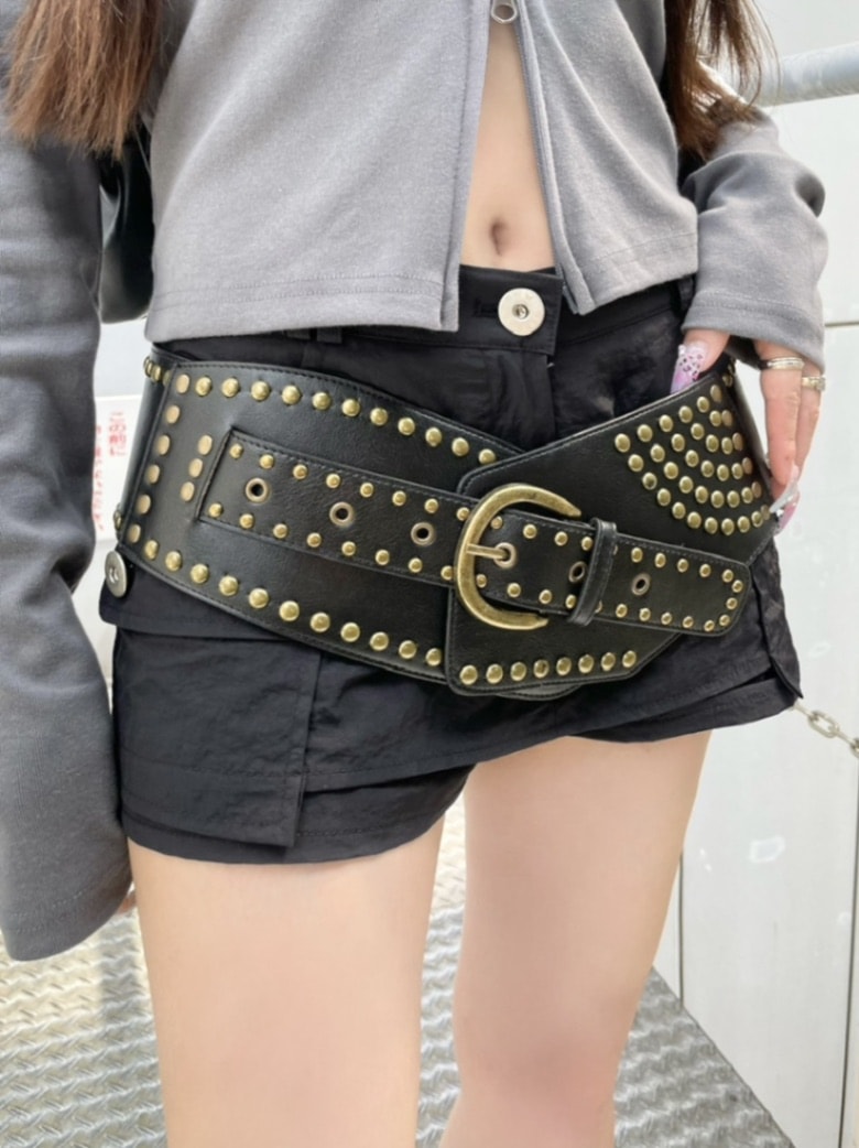 受注制【Never mind the XU】punching wide belt | OUR BRAND,Never
