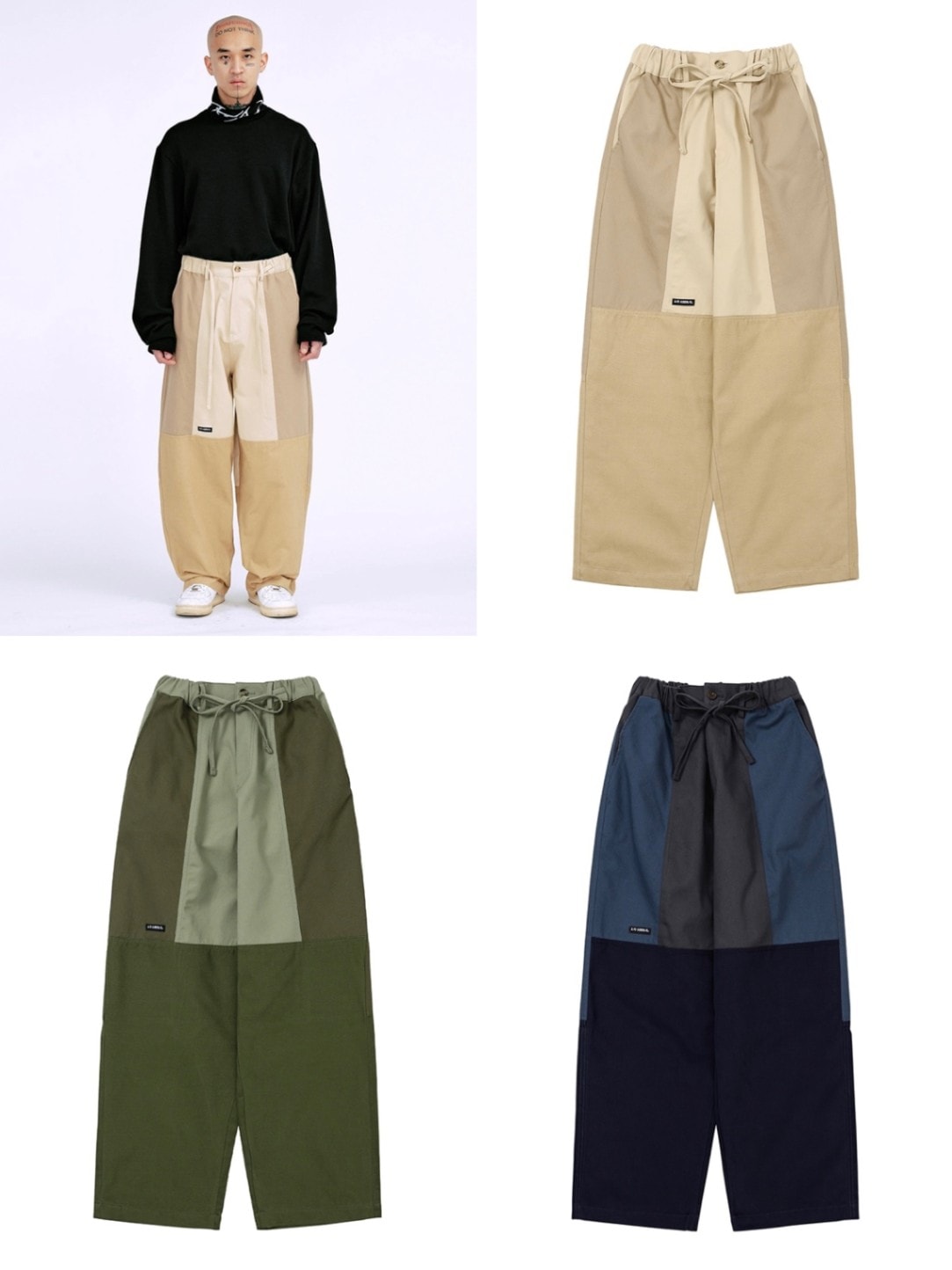 【AJOBYAJO】Tri Mixed Cotton Pants