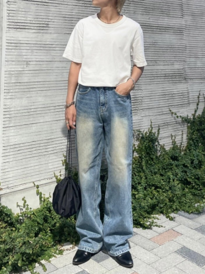 パンツ RENOL vintage wash denim wide pants RENOL】vintage wash denim wide pants | OUR BRAND,RENOL