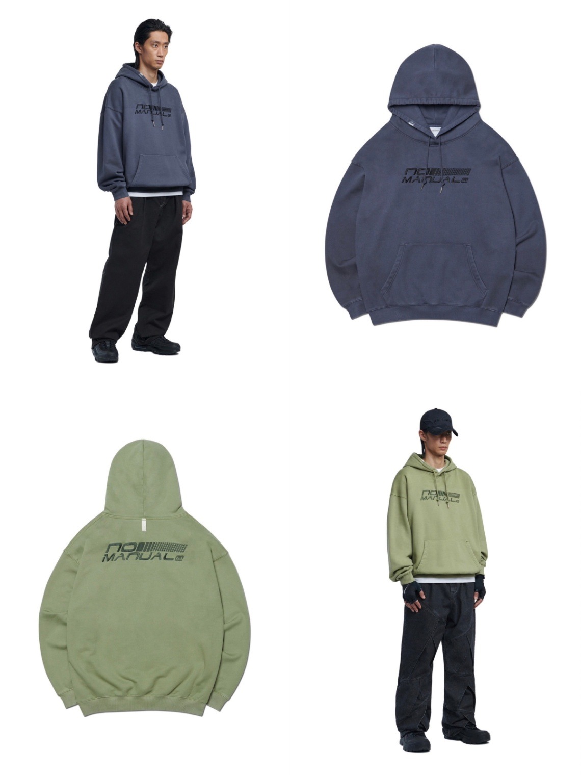 【NOMANUAL】OVERDYED SPEED LOGO HOODIE