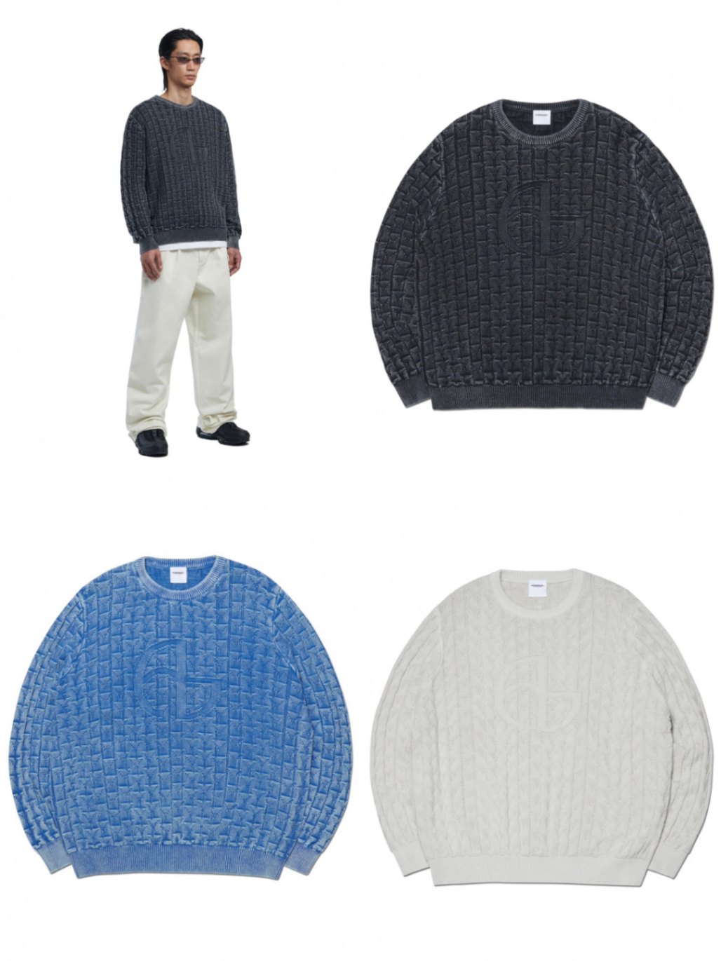 【NOMANUAL】SYMBOL JACQUARD KNIT / 【ノーマニュアル】シンボルジャガード長袖ニット