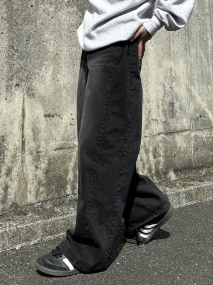 受注制【RENOL】denim wide pants (2color)