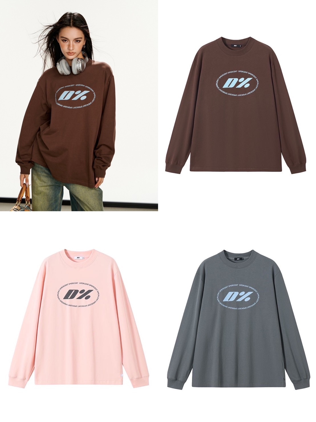 【Dpercent】Front Logo Sweater