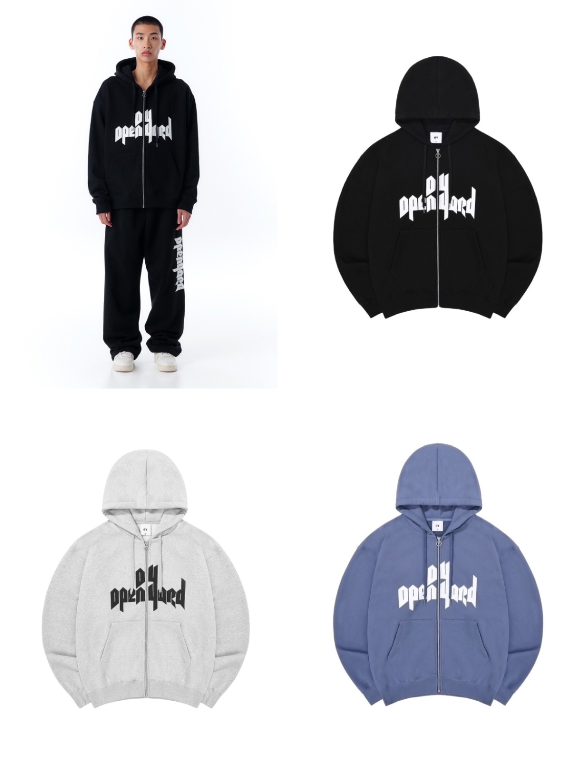 ★OY★OPYD LOGO HOODIE ZIP UP-GREY★正規品/韓国直送料込/人気 ☆OY☆OPYD LOGO HOODIE ZIP UP-GREY☆正規品/韓国直送料込/人気