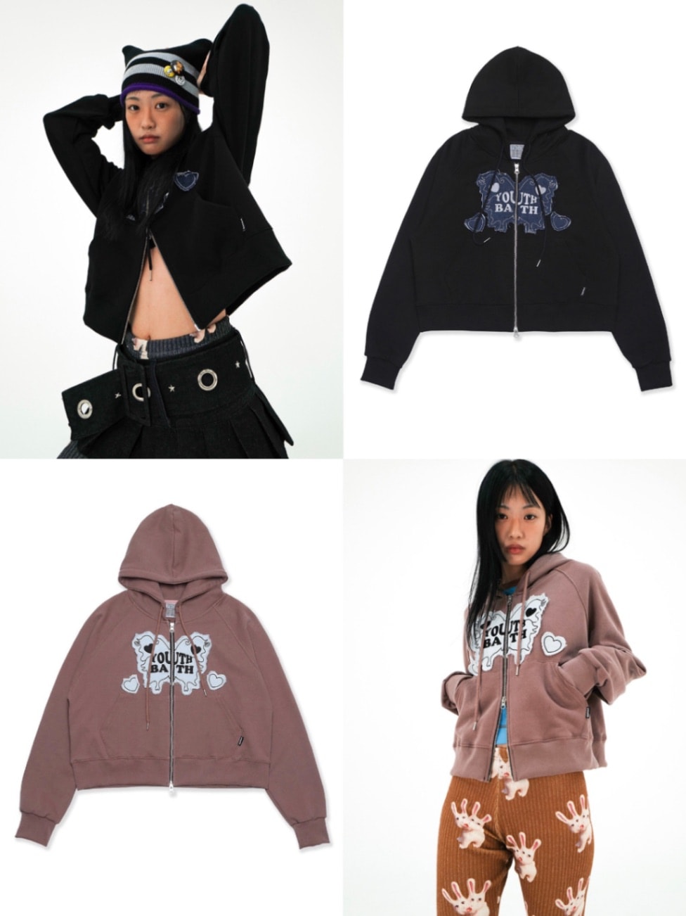 【YOUTHBATH】YB BUTTERFLY LOGO HOOD ZIP-UP