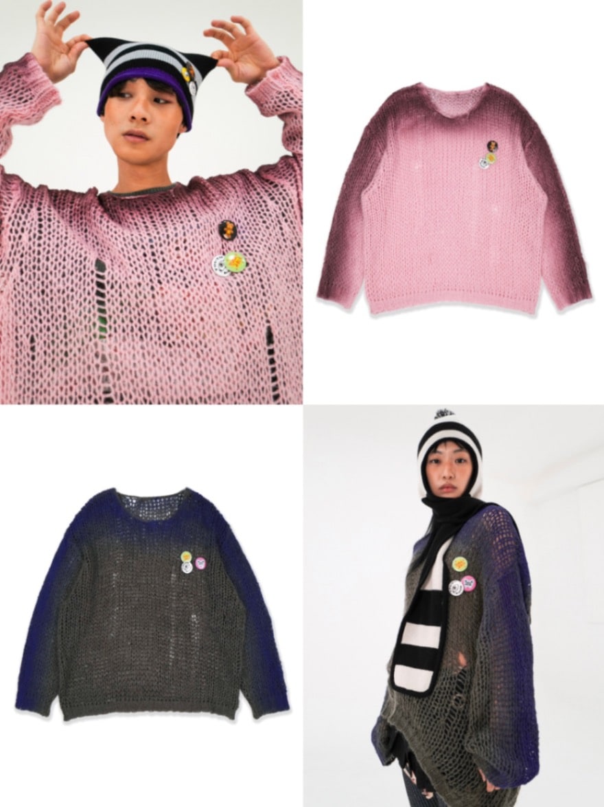 【YOUTHBATH】MESH SPRAY KNITWEAR