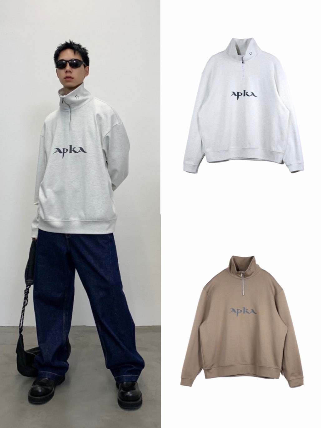 【ARCH by ROARINGWILD】HALF ZIPPER LOGO SWEATERSHIRT