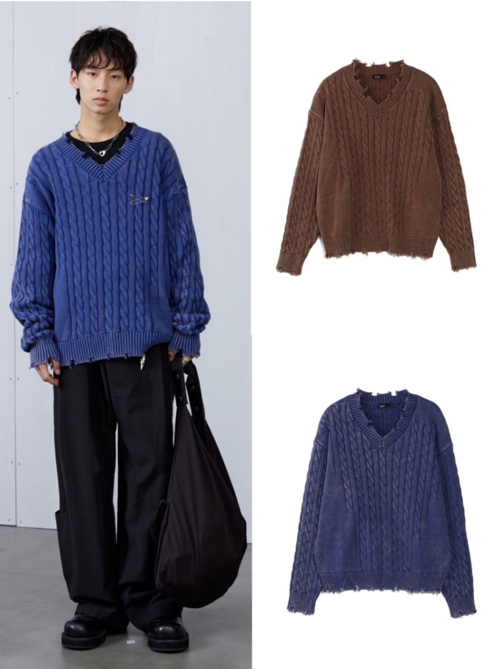 極美品 08sircus 21AW Remake V-neck Sweater ARCH by ROARINGWILD】V-NECK WORN SWEATER | OUR BRAND,ARCH by