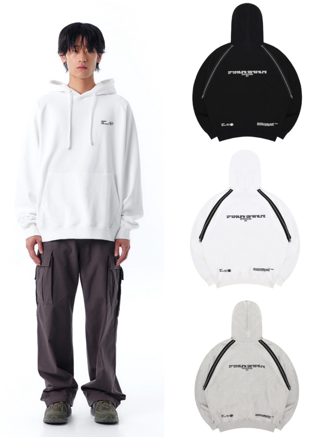 【OY】W.L BACK ZIPPER RAGLAN HOODIE