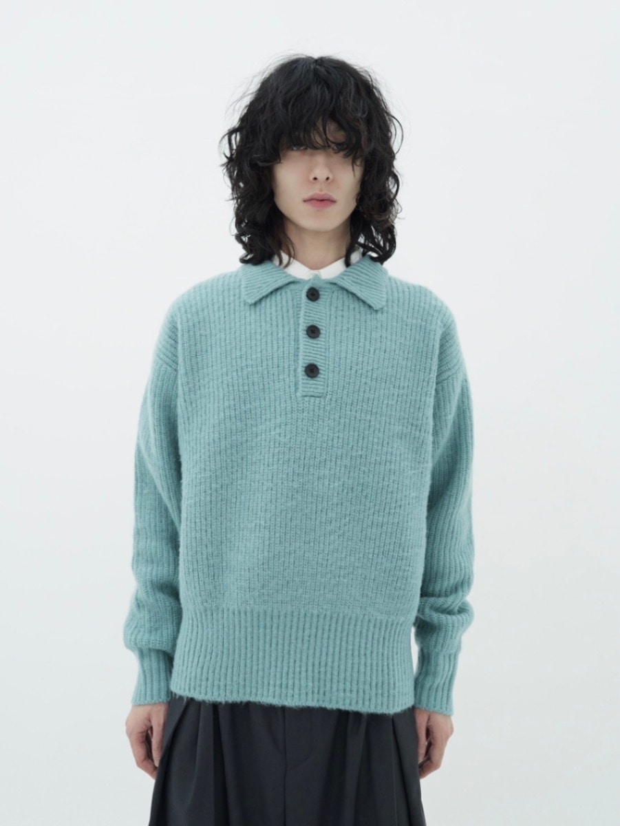 CS】Rib shaggy knit (sage green) | OUR BRAND,Chikashitsu +,CS