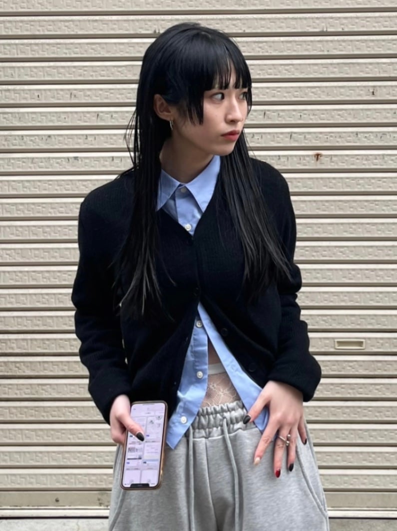 【Chikashitsu + LADIES】vneck rib knit cardigan (2color)