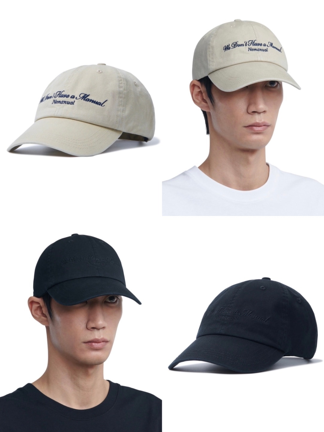 【NOMANUAL】EMBROIDERED SLOGAN BALL CAP