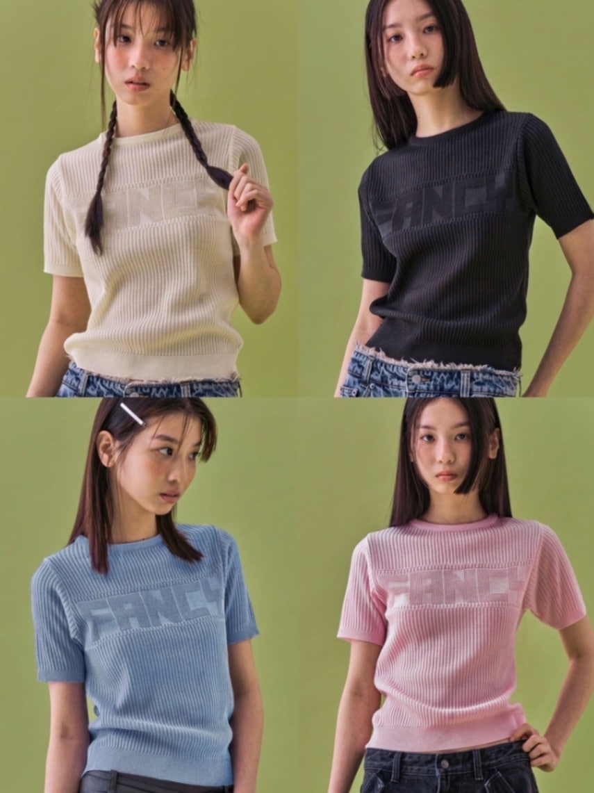 ◇NASTY FANCY CLUB◇ NF Innocent Knit TeeBLUEF24QB300 FANCY CLUB】INNOCENCE KNIT TEE | OUR BRAND,FANCY CLUB