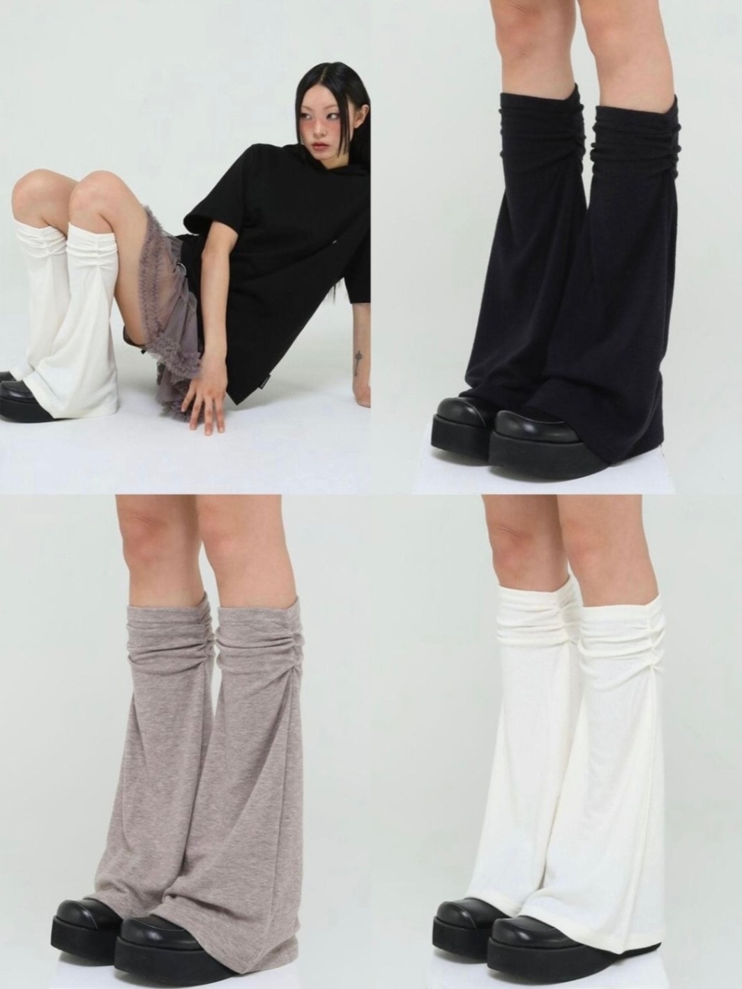 【Uglyshadow】SOFT SHIRRING LEG WARMER