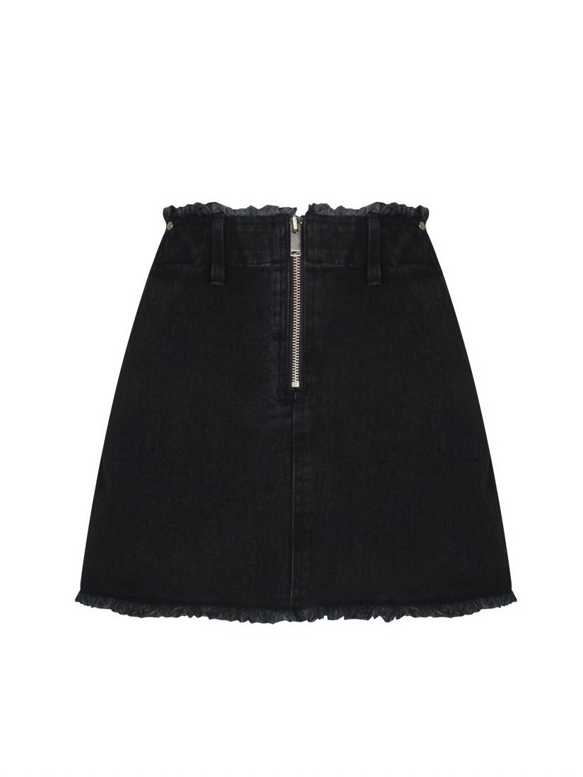 【MORE THAN BLACK】CUT OFF DENIM SKIRT