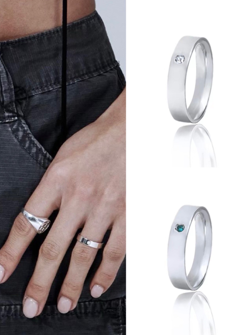 【BLACK PURPLE】 silver925 palette ring