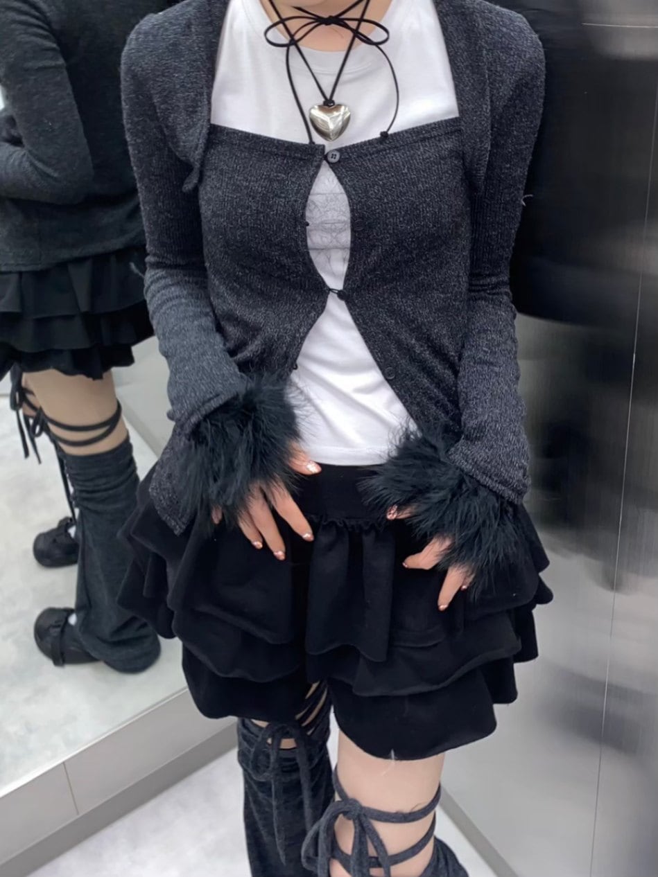 受注制【nmtc +】fur borero cardigan (2color)