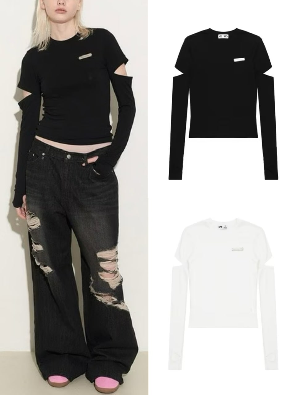4/17再入荷【ROCK CAKE】Sleeve Cutout Top