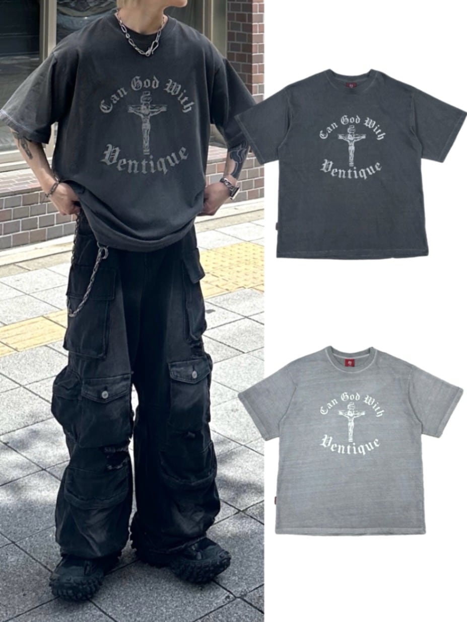 大阪店WEB限定【Chikashitsu +】box fit jesus t-shirt (2color) | OUR