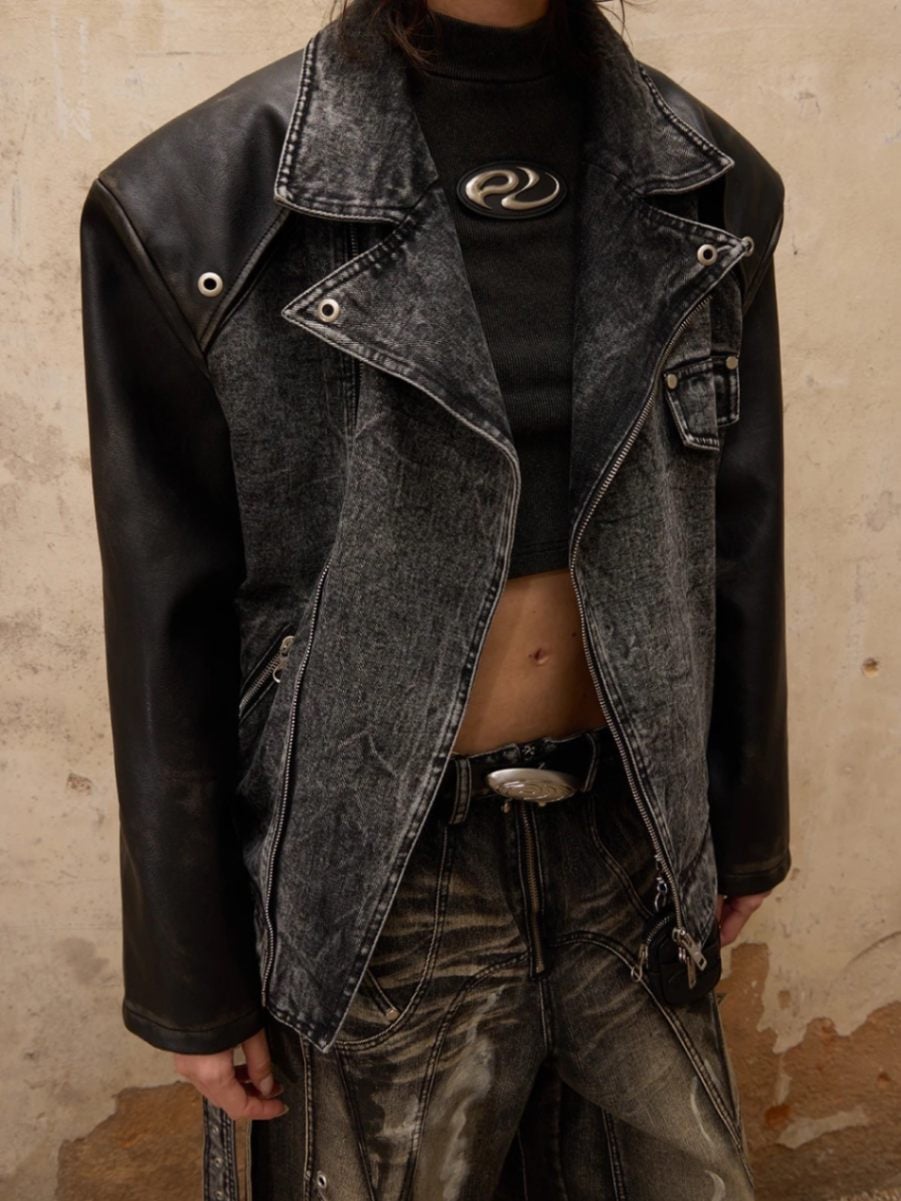 PERSONSOUL Leather Jacketレザージャケット 即日発送 PERSONSOUL】Motorcycle Denim Leather Jacket | OUR BRAND