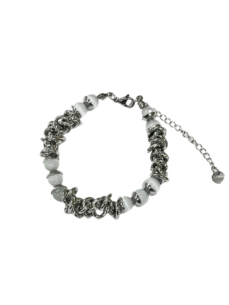 受注制【Never mind the XU】stone chain bracelet / 【ネバー