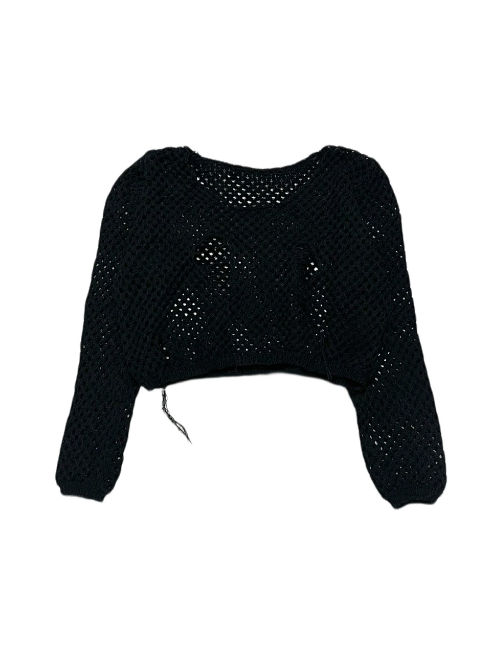 受注制【XU DOG】cropped damage knit (2color)