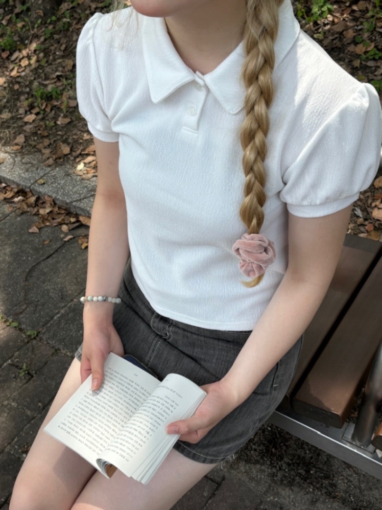 OaKS】puff sleeves polo shirt (3color) | OUR BRAND,OaKS,TOPS