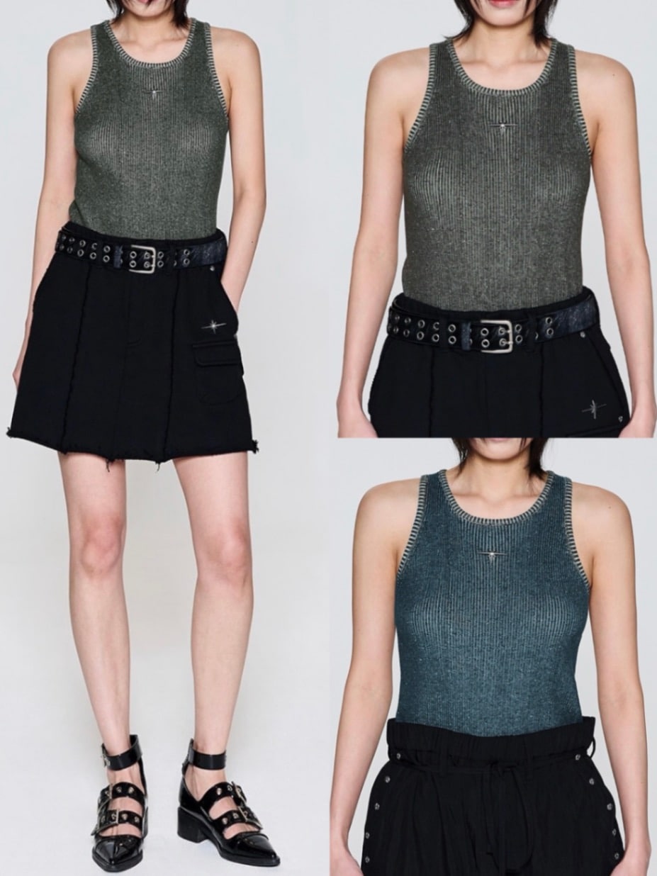 TILLDAWN】METAL FLASH KNIT SLEEVELESS(W) | OUR BRAND