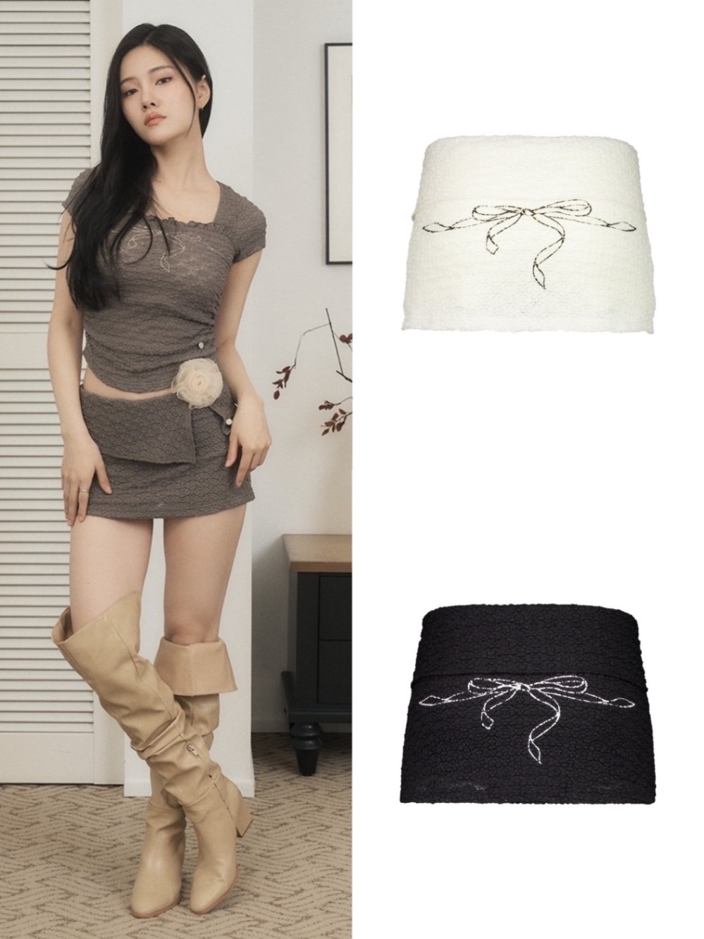 【SETUP‐EXE】BOW SKIRT PANTS