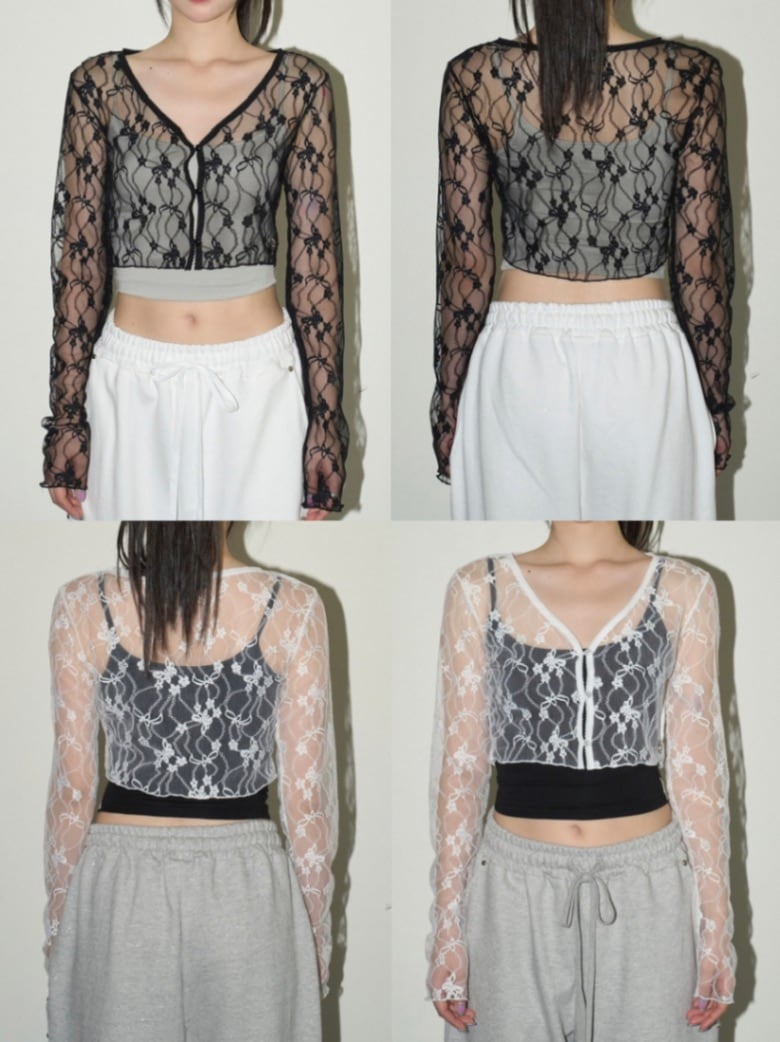【CHERRYQUIRI】lace crop cd
