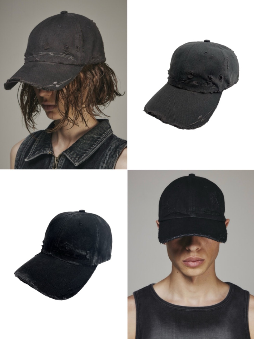 【BLR BLUER】CURVED LOGO DAMAGED DENIM CAP BLR BLUER】CURVED LOGO DAMAGED DENIM CAP | OUR BRAND,BLR