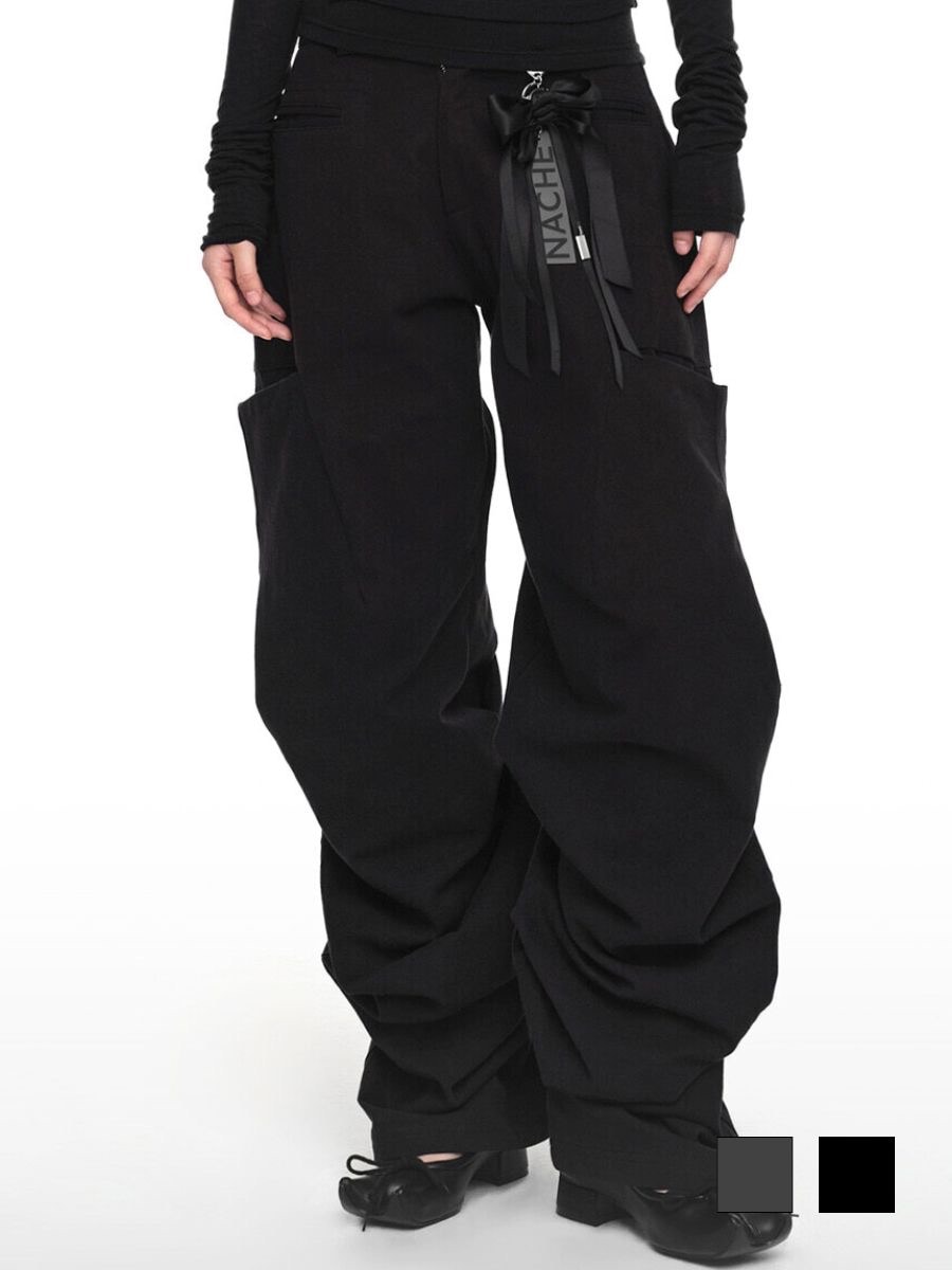 【NACHE】PINTUCK WIDE PANTS (UNISEX)