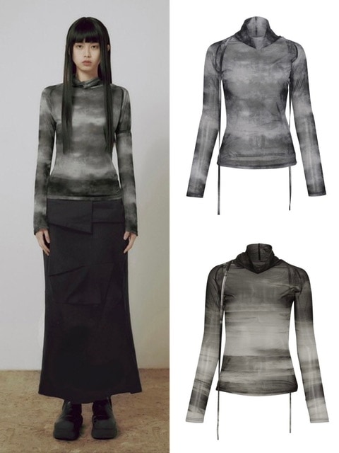 ★FLARE UP★ Turtleneck Long Sleeve FL142Black FLAREUP】Sheer Turtleneck Long Sleeve | OUR BRAND,FLAREUP