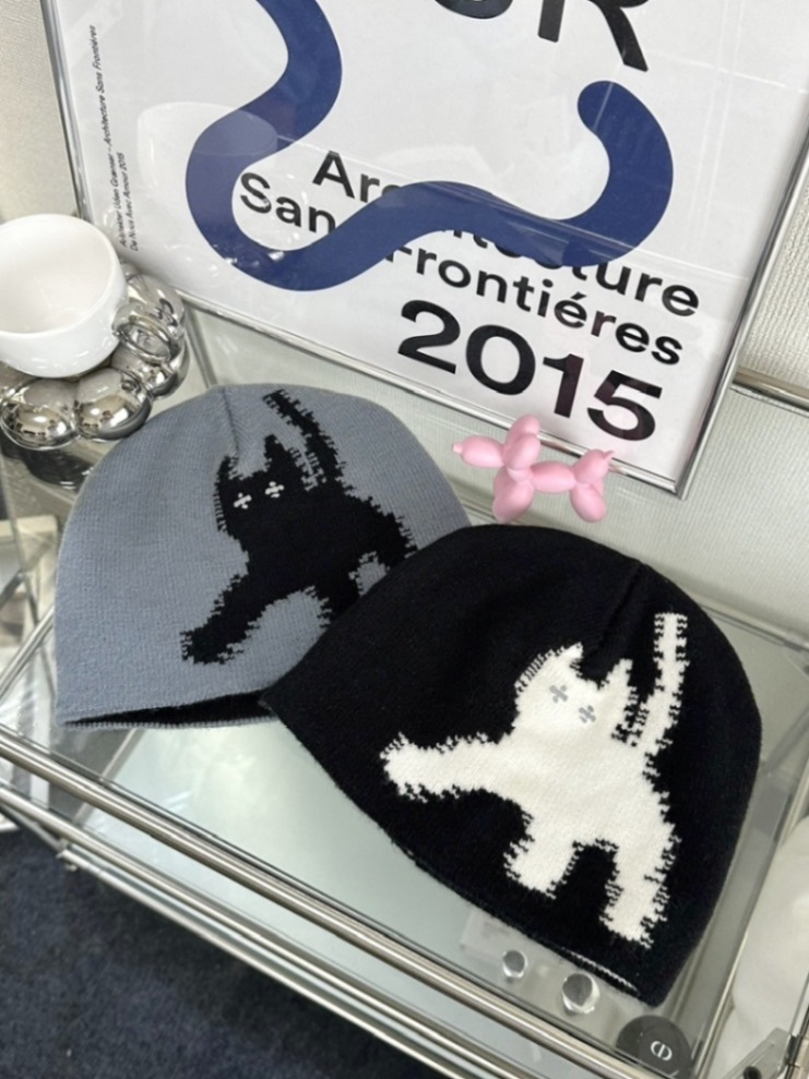受注制【LUV CODE】shadow cat beanie (2color)
