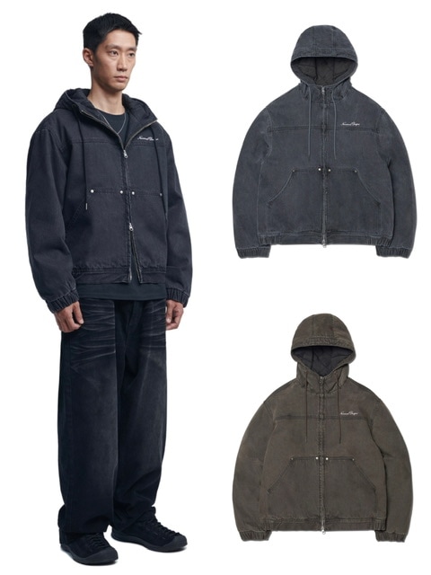 【NOMANUAL】W.D HOODED ZIP-UP JACKET / 【ノーマニュアル】フードジップアップ長袖パーカーミリタリージャケット