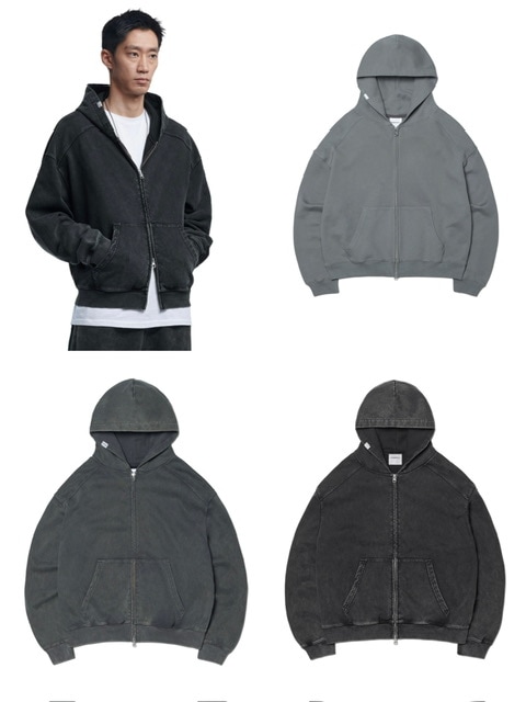 【NOMANUAL】M.L HOODED ZIP-UP  / 【ノーマニュアル】ジップアップ長袖パーカー