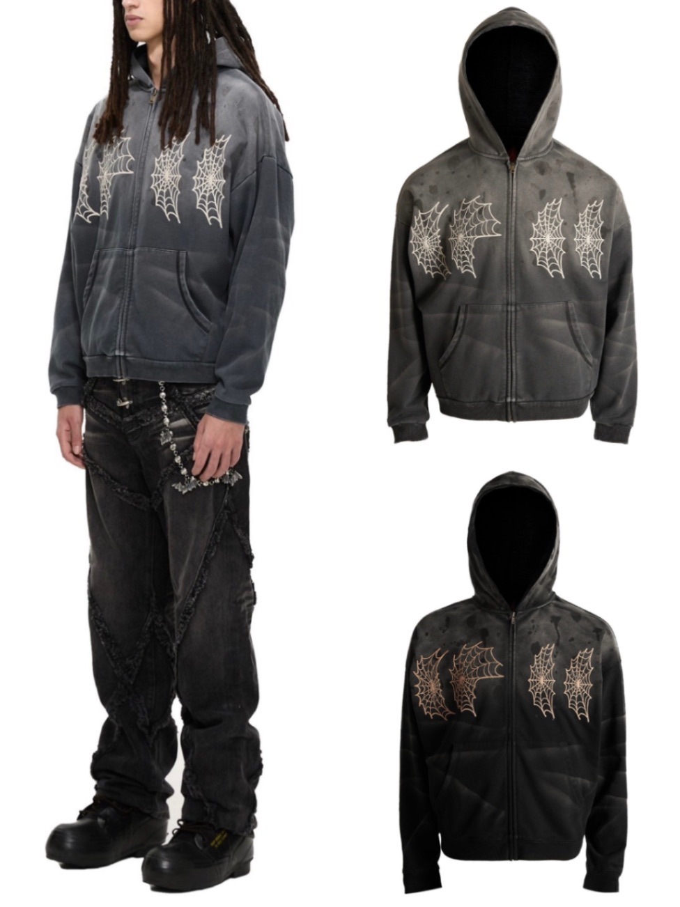 【The Boy Has No Patience】ECLIPSE OF BLOOD MOON RAIN STAINED HOODIE