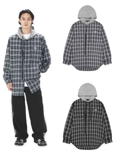 OY】S.L CHECK ZIPPER HOODIE SHIRTS | OUR BRAND,OY | PRESSING