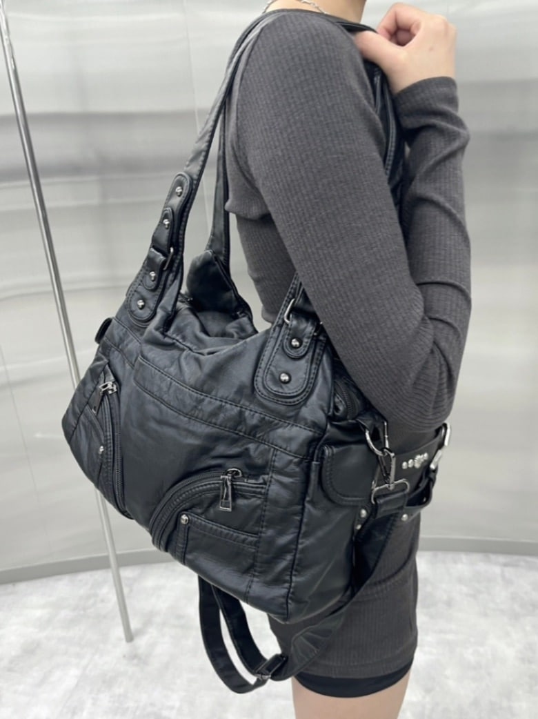 受注制【nmtc +】2way leather pocket shoulder bag 2 (2color